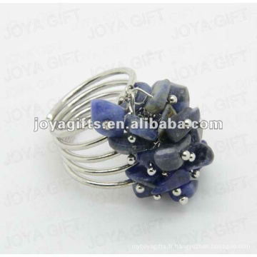 Anneaux de sodalite naturels ajustable puces sodalite pierres précieuses tissés anneaux d&#39;amitié pour femmes et fille